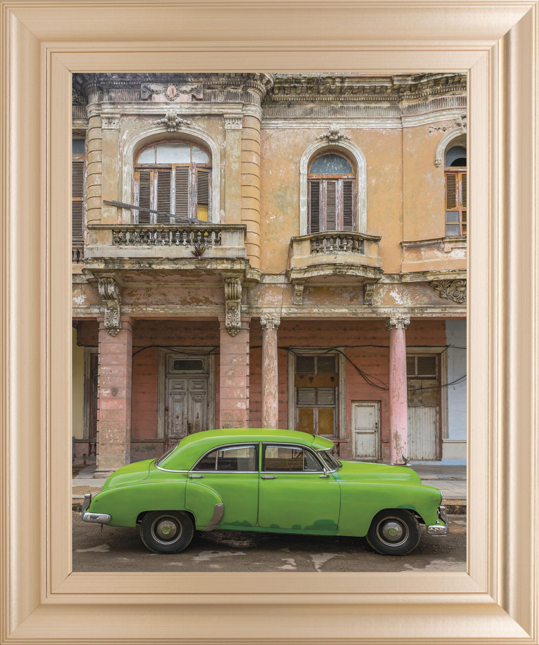 Classic Havana By Alan Copson - Framed Print Wall Art - Beige