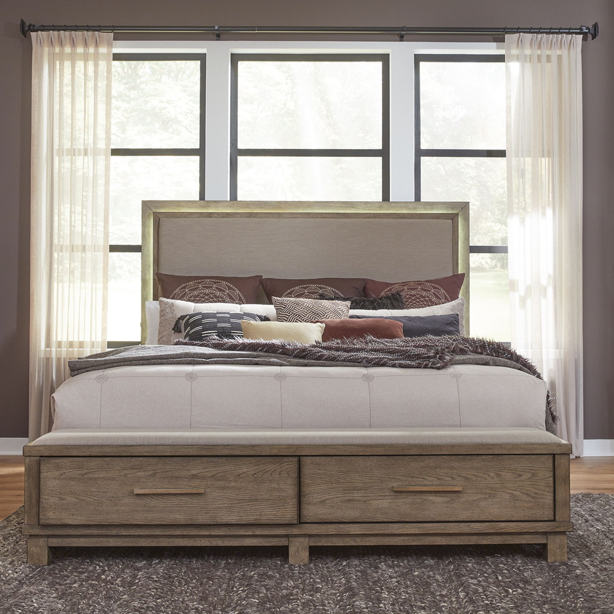 41d602ca9b3abe2e46896879110c8cbf Canyon Road - Queen Storage Bed - Light Brown - Image 1