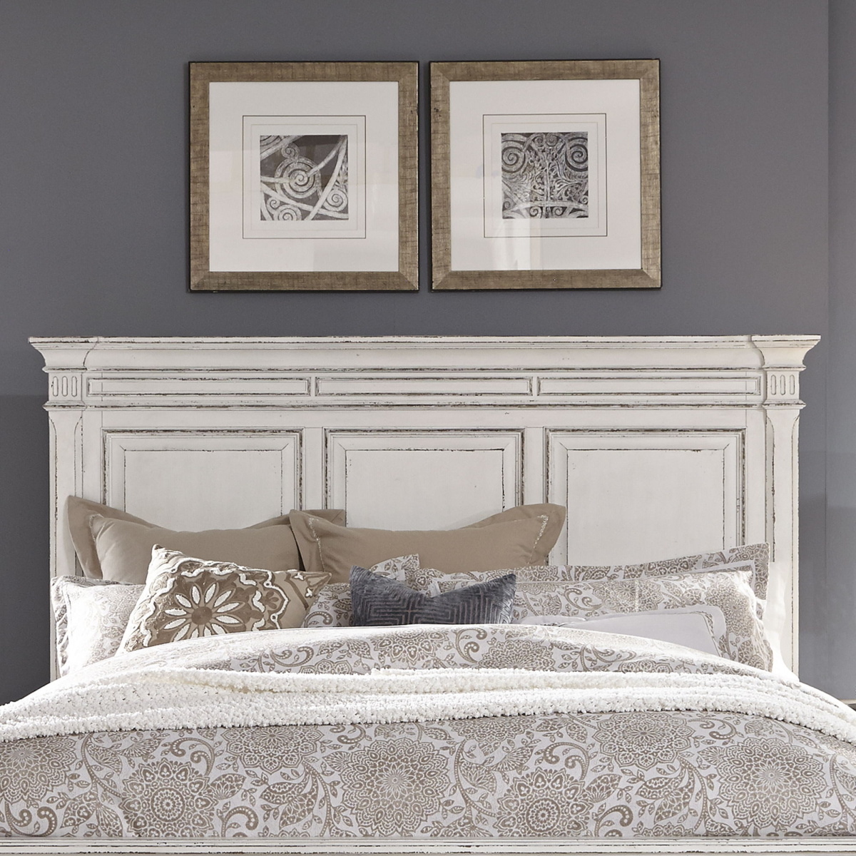 42698854237c770030b804a6eb6629a9 Abbey Park - Queen Panel Headboard - White - Image 1