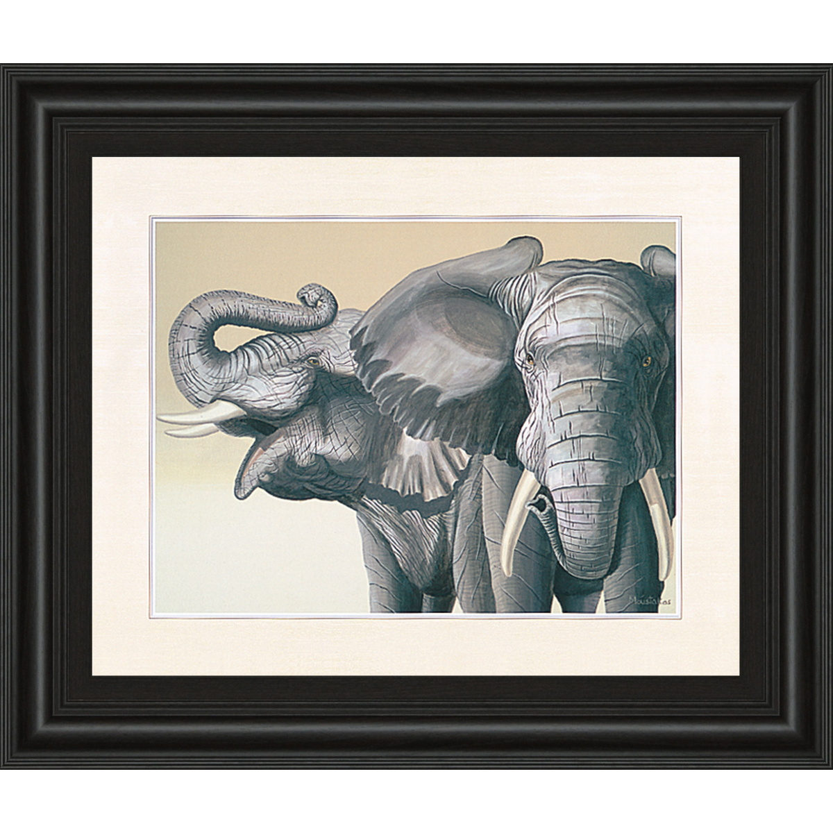 4410e699f8dfd407c3006f811e1d958e Elephant By Peter Moustakas - Framed Print Wall Art - Dark Gray - Image 1