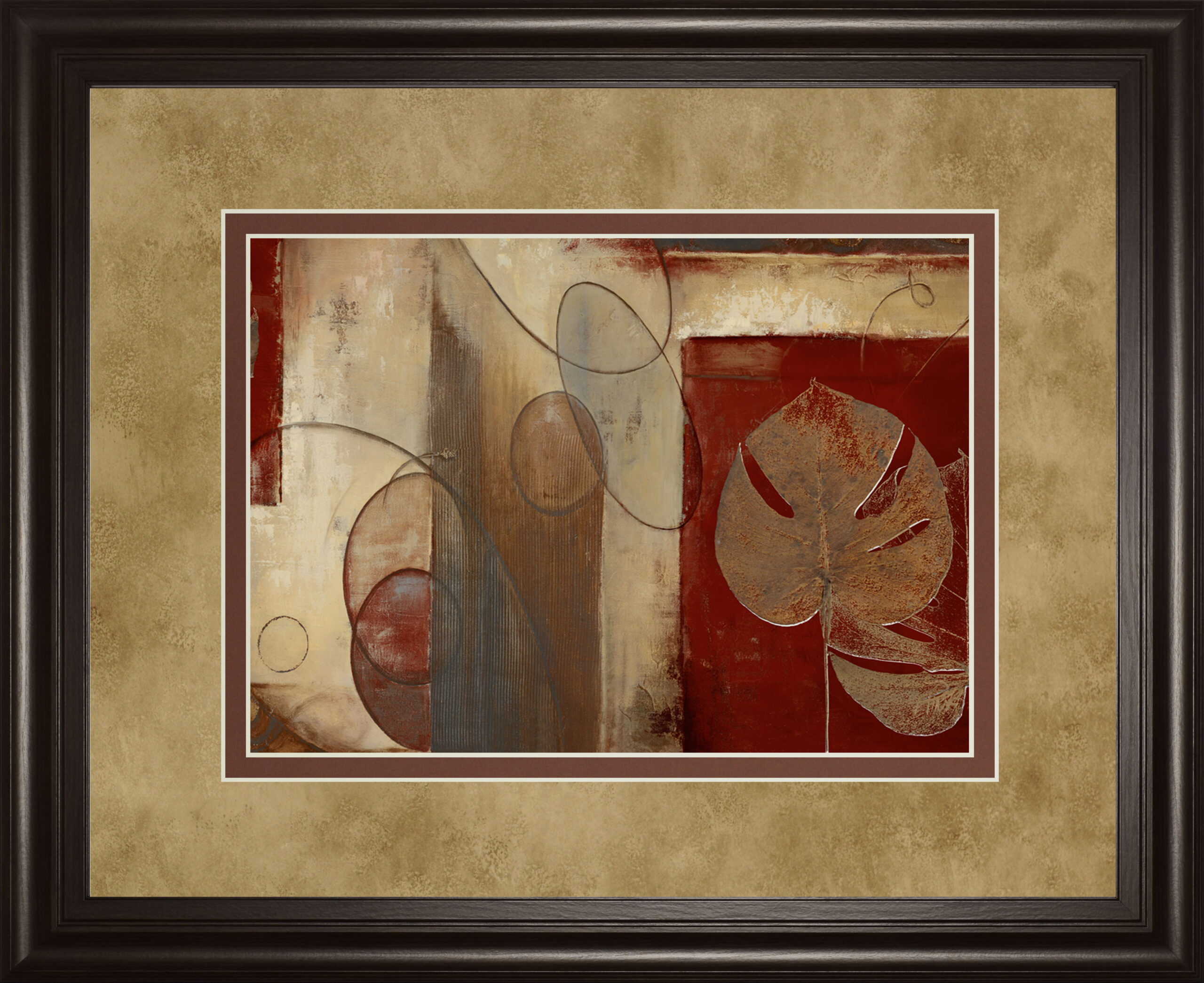 Inspiration In Crimson By Patricia Pinto - Framed Print Wall Art - Light Brown