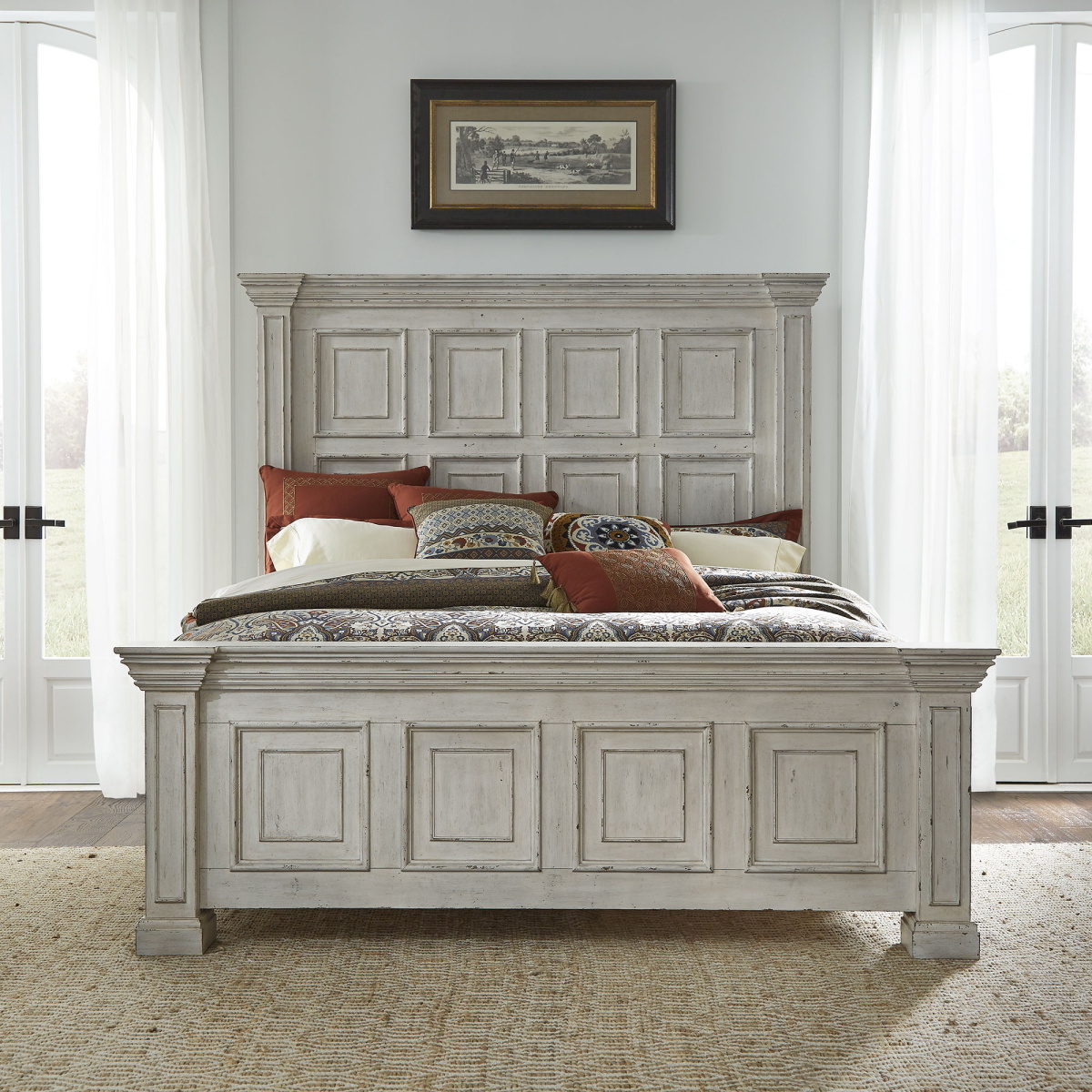 49aa5782c0661a420f078e88f9b002aa Big Valley - Queen Panel Bed - Whitestone - Image 1