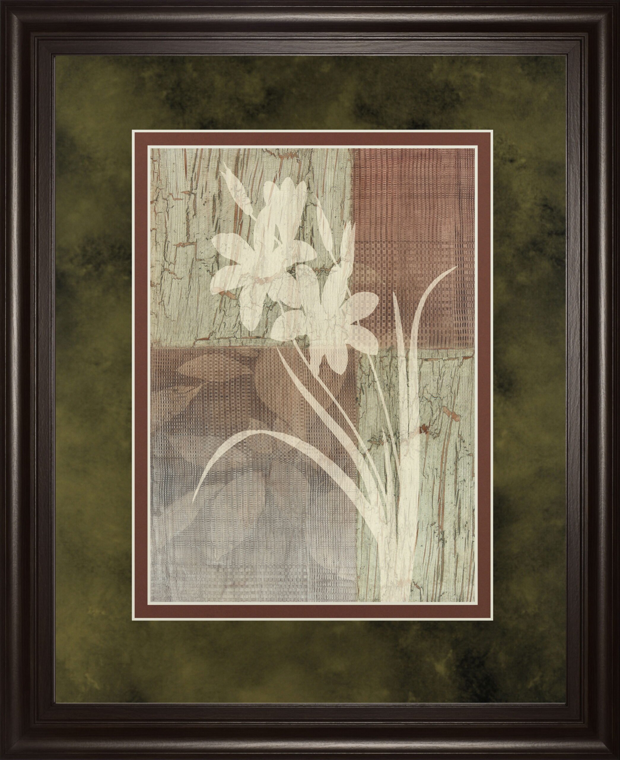 Lily Silhouette By Various - Framed Print Wall Art - Light Brown