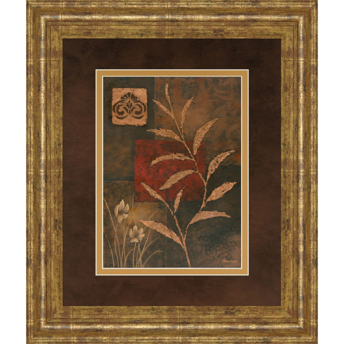 60323176683a7efea19172d002b3e789 Copper Rhythm Il By Vivian Flasch - Framed Print Wall Art - Light Brown - Image 1