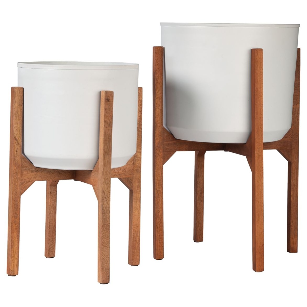 611fda924581ca058dc222cc6675815e Dorcey - Planter Set (Set of 2) - White / Brown - Image 1