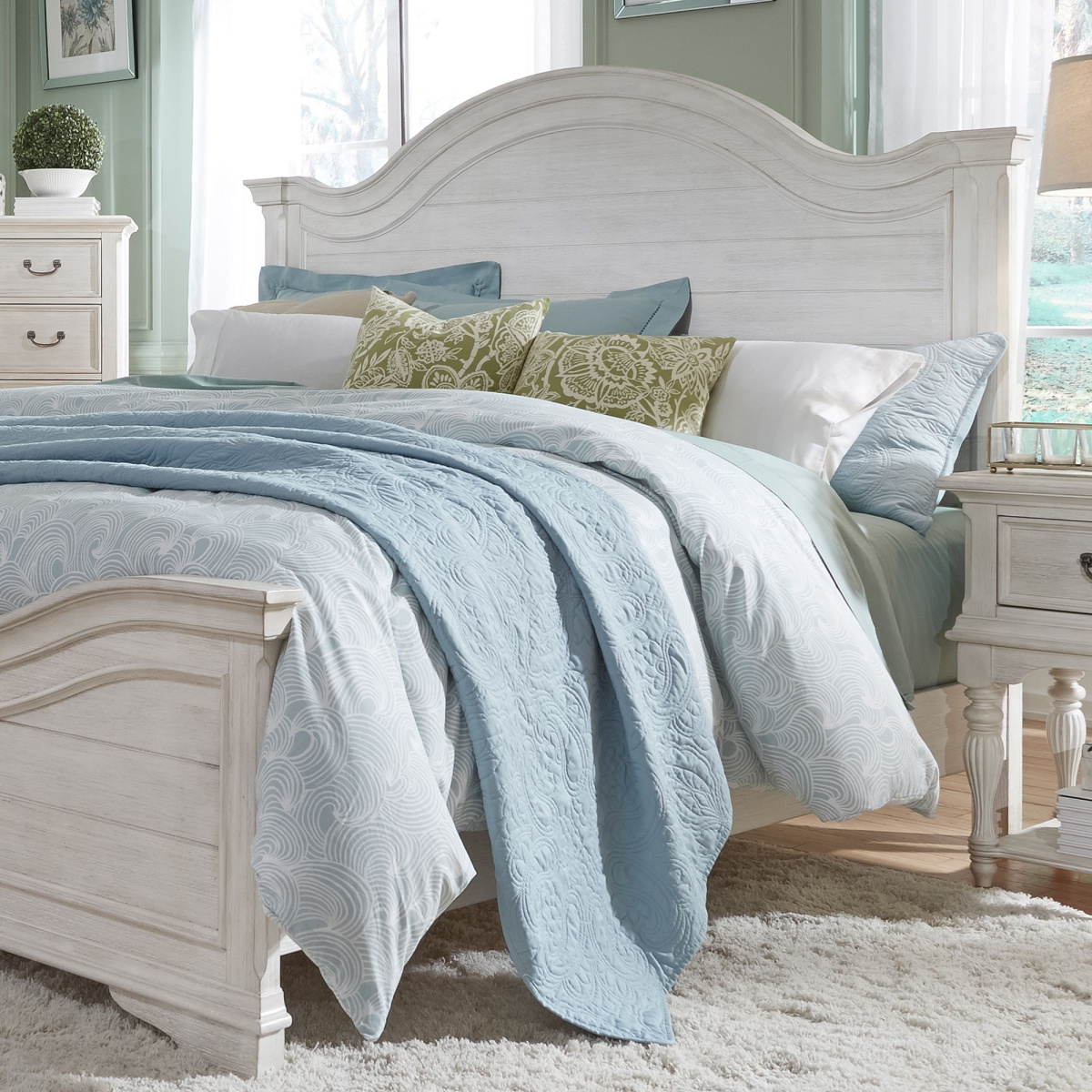 6c232ff3b0ebd40184c25063fcc59189 Bayside - Queen Panel Headboard - White - Image 1