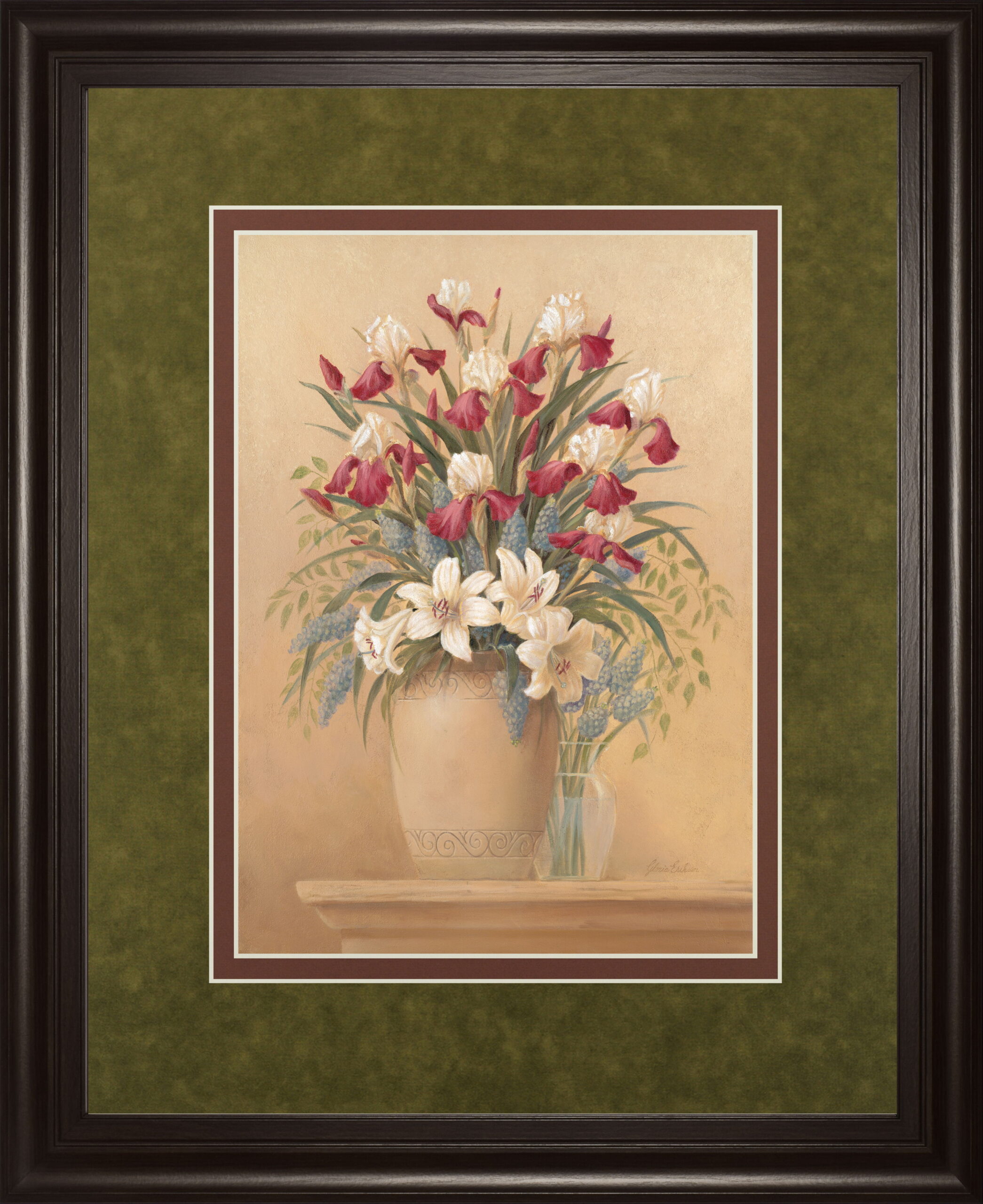 Classic Petal Il By Gloria Eriksen - Framed Print Wall Art - Beige