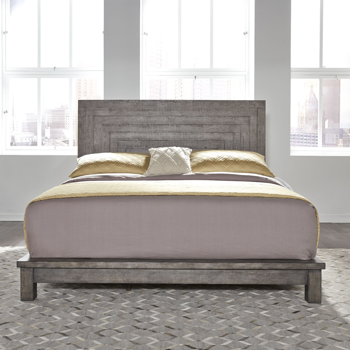 786c08dfa600fa86d2b7cb25317b6468 Modern Farmhouse - Queen Platform Bed - Gray - Image 1
