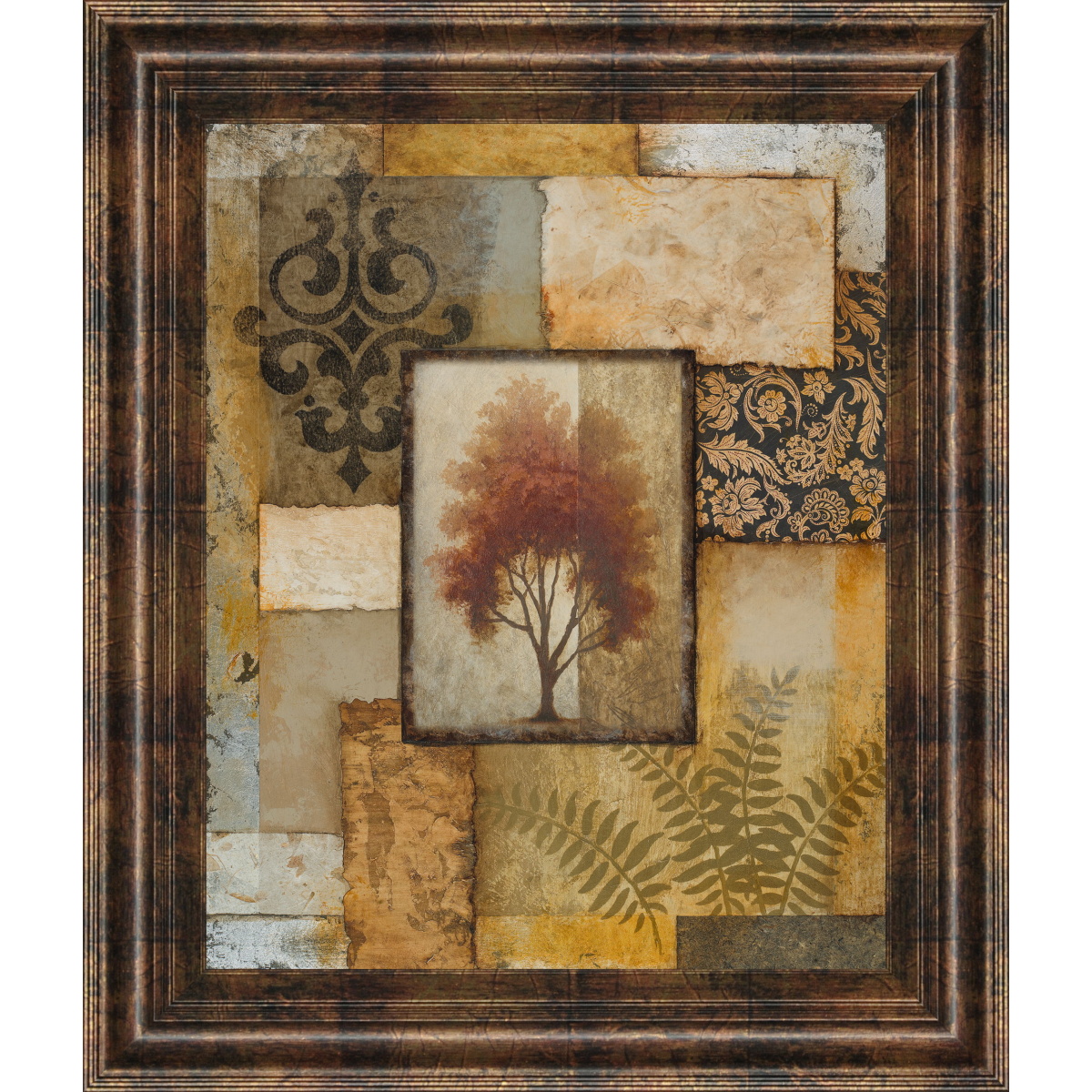 820fb256867ff8479e81b2b8c3306f8c Red Tree Patch - Framed Print Wall Art - Gold - Image 1