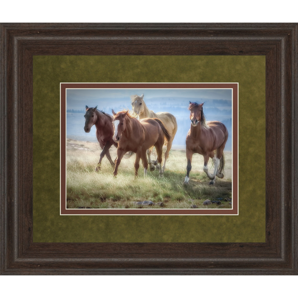 9860887dfc0a061cb5874bbb758e37b3 Morning Stroll By Wendy Caro - Framed Print Wall Art - Light Brown - Image 1