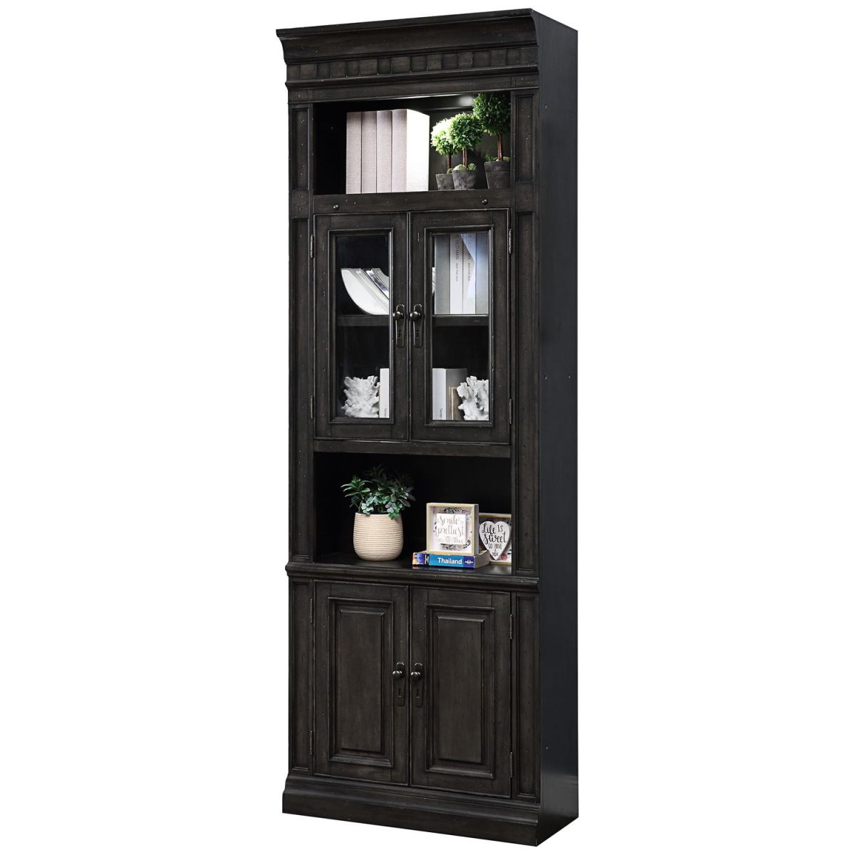 9fb05c31e534f779844232184f0dae39 Washington Heights - Glass Door Cabinet - Washed Charcoal - Image 1