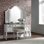 Magnolia Manor - Vanity Stool - White - Image 5