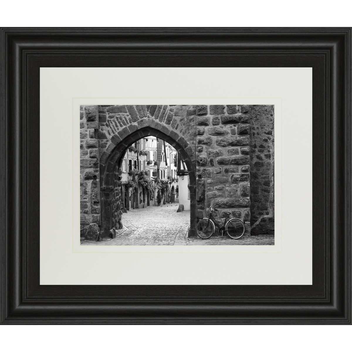 a7467e93565a0063a0db7676586c9130 Bicycle Of Riquewihr By Monte Nagler - Framed Print Wall Art - Dark Gray - Image 1
