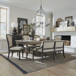 Americana Farmhouse - Upholstered Shelter Dining Bench- Black - Image 3