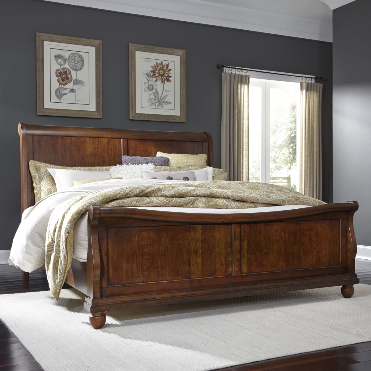 ba7c722caacb12323a19ed336deec81f Rustic Traditions - California King Sleigh Bed - Dark Brown - Image 1