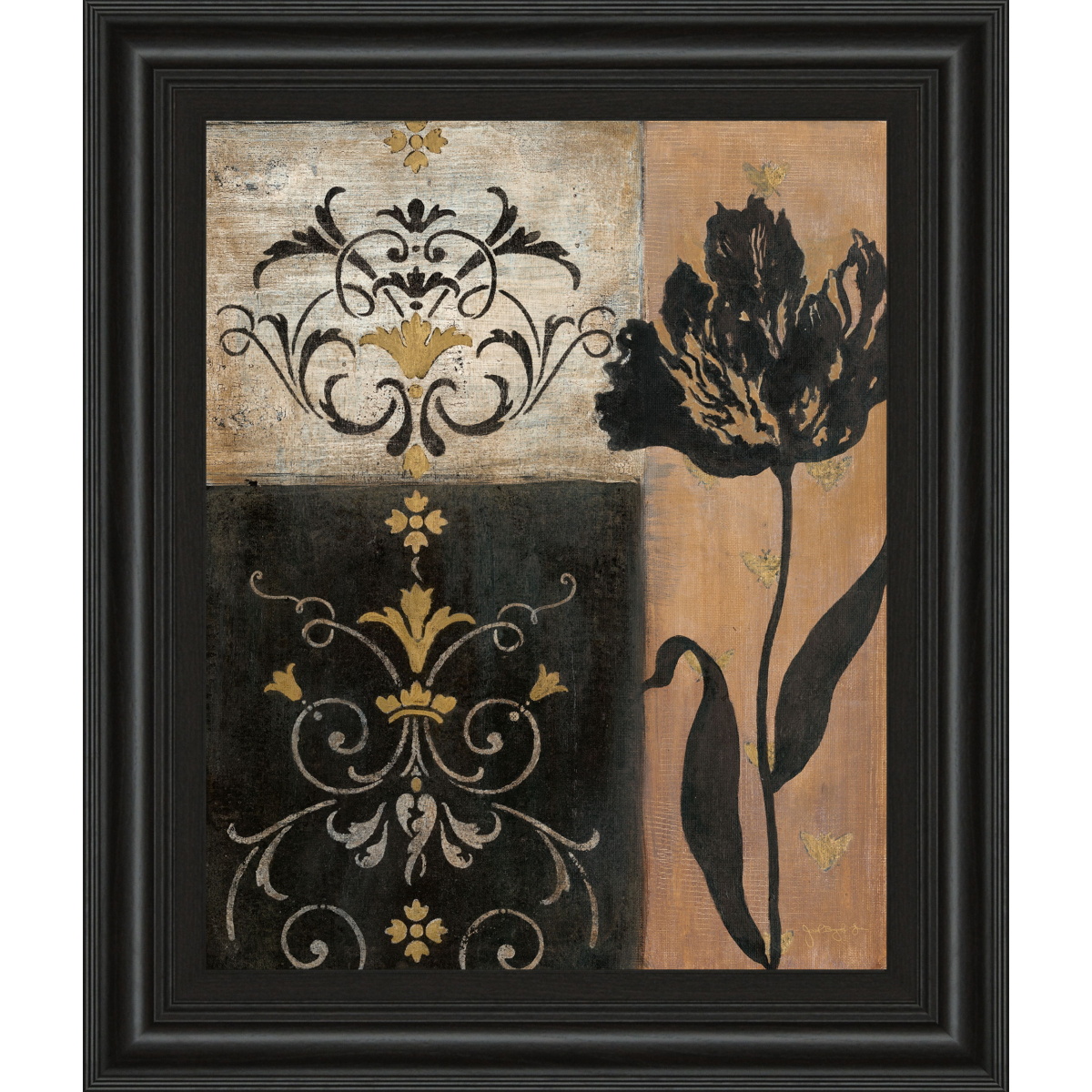 bd767bd0b8aab6ddc48fdd0243e84a65 Tulip Silhouette By Tava Studio - Framed Print Wall Art - Black - Image 1