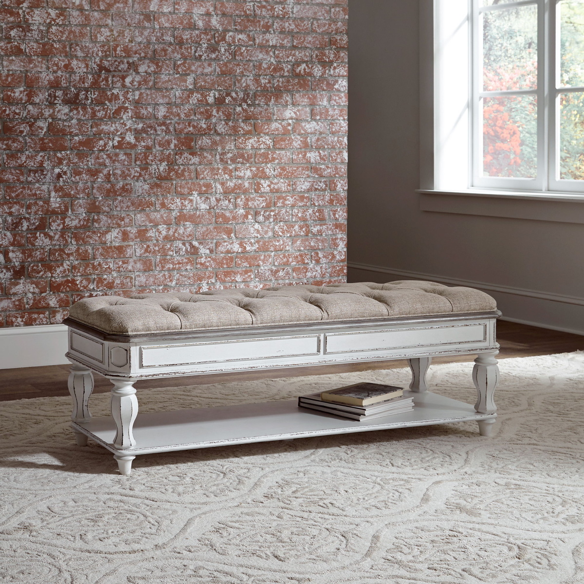 beeeb72bc520871f29b7d37314c279e7 Magnolia Manor - Bed Bench - White - Image 1
