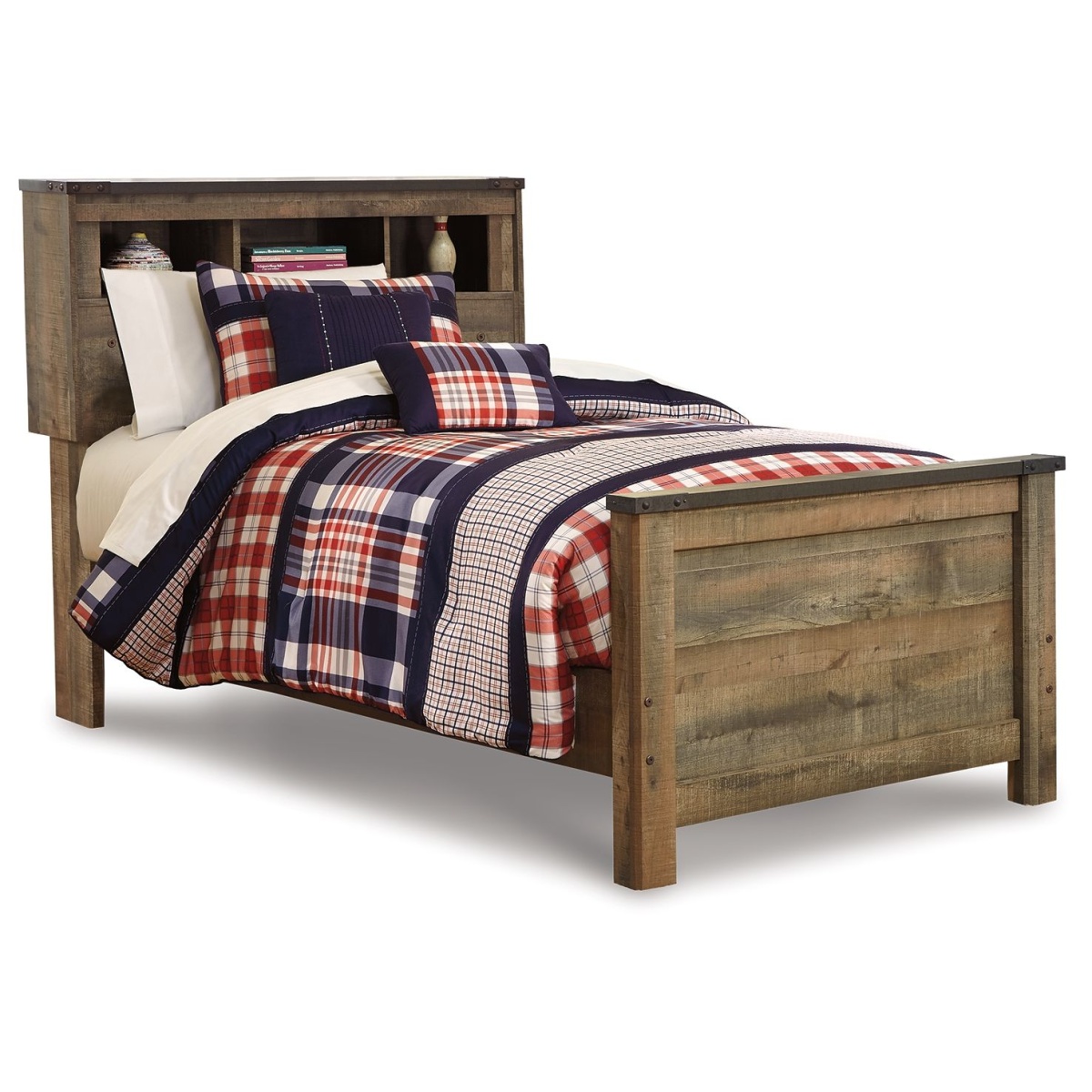 c8b90f0a517986d34b3c9afa0eefbf75 Trinell - Twin Bookcase Bed - Brown - Image 1