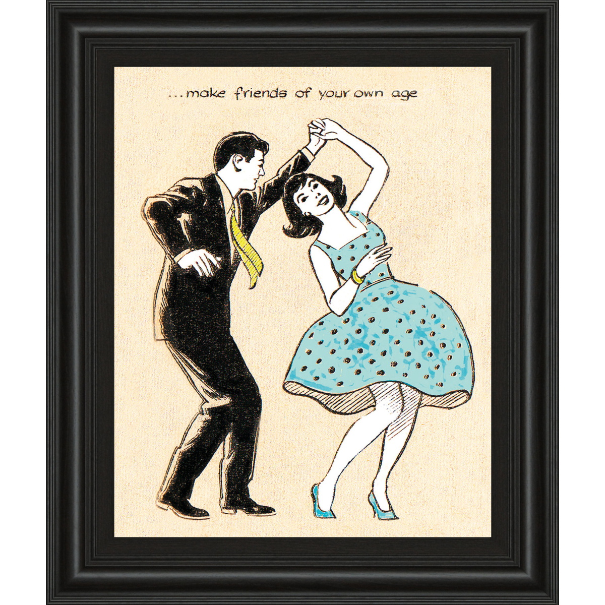 d8f76061d698c1dd4daef2408b5f9106 Make Friends Of Your Own Age By Roy Newby - Framed Print Wall Art - Beige - Image 1