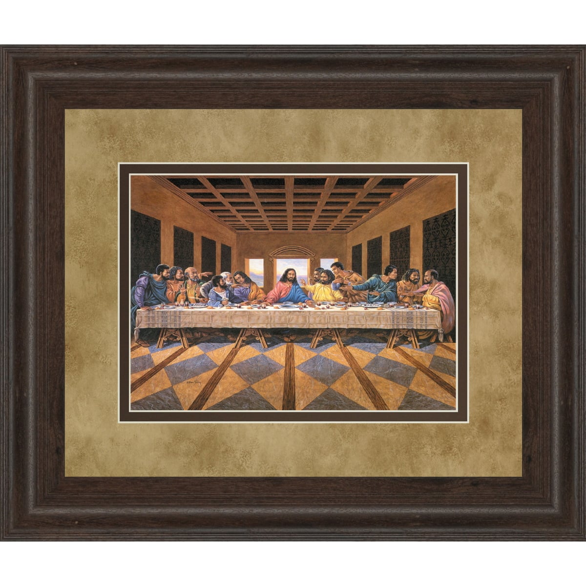 deb9cdfa5b55e62a80e641eca9e4c72c Last Supper (African American) - Framed Print Wall Art - Light Brown - Image 1