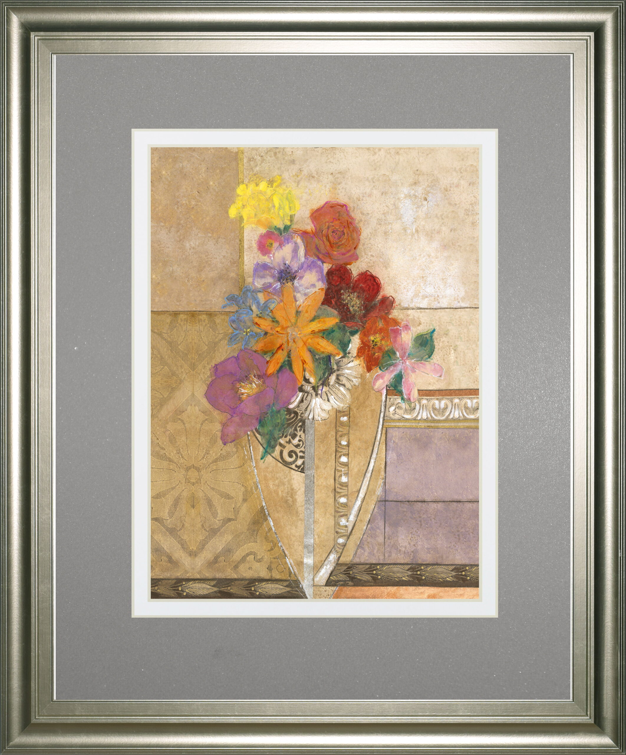Pansy By Hollack - Framed Print Wall Art - Beige