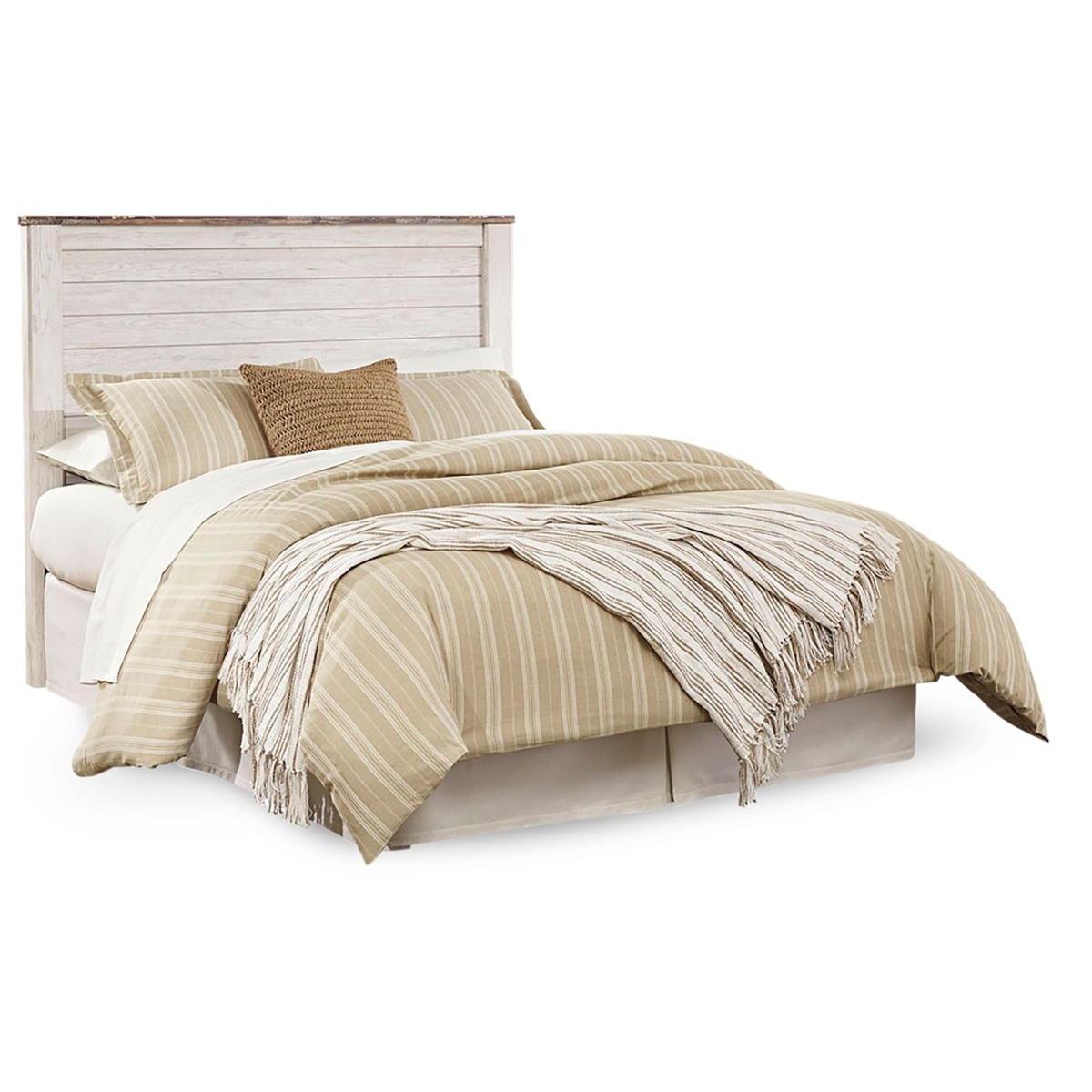 eea5bb842cca92493972902f1ba2f960 Willowton - Queen Panel Headboard - Whitewash - Image 1