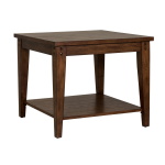 Lake House - Square Lamp Table - Rustic Brown - Image 3