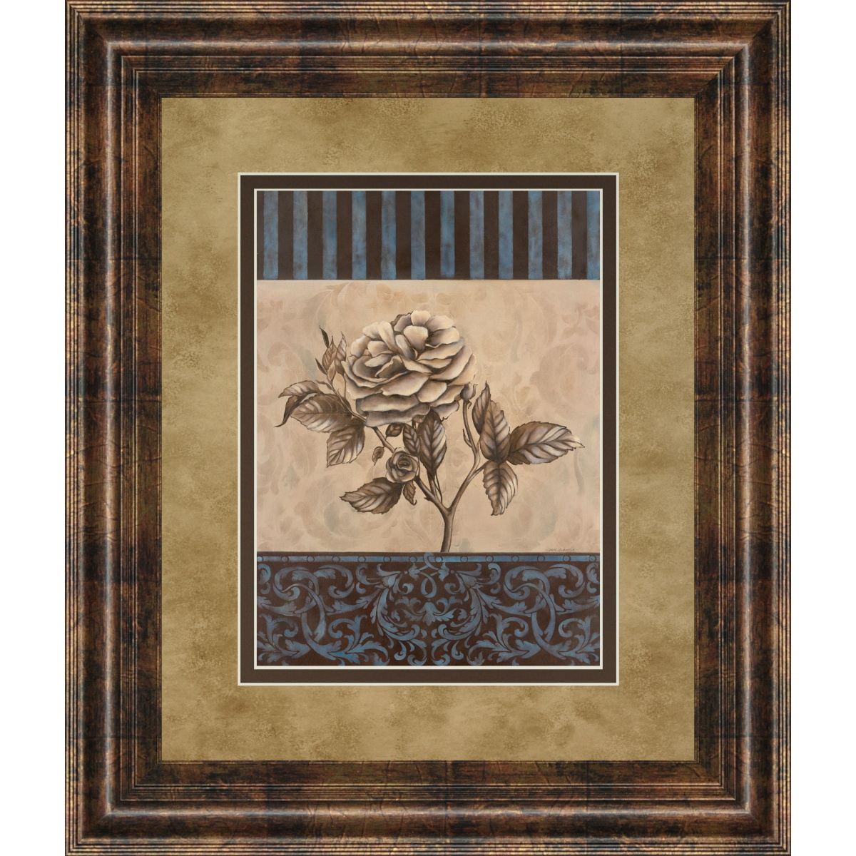 f8ffaa21df447253f33f75a6c85f94fa Rose Refined Il By Carol Robinson - Framed Print Wall Art - Light Brown - Image 1