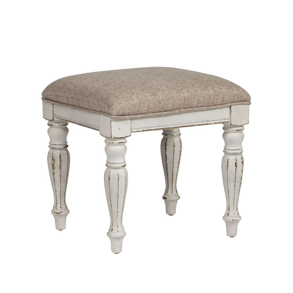 fa9c9c80fc11ffb38805da23ddd48d09 Magnolia Manor - Vanity Stool - White - Image 1