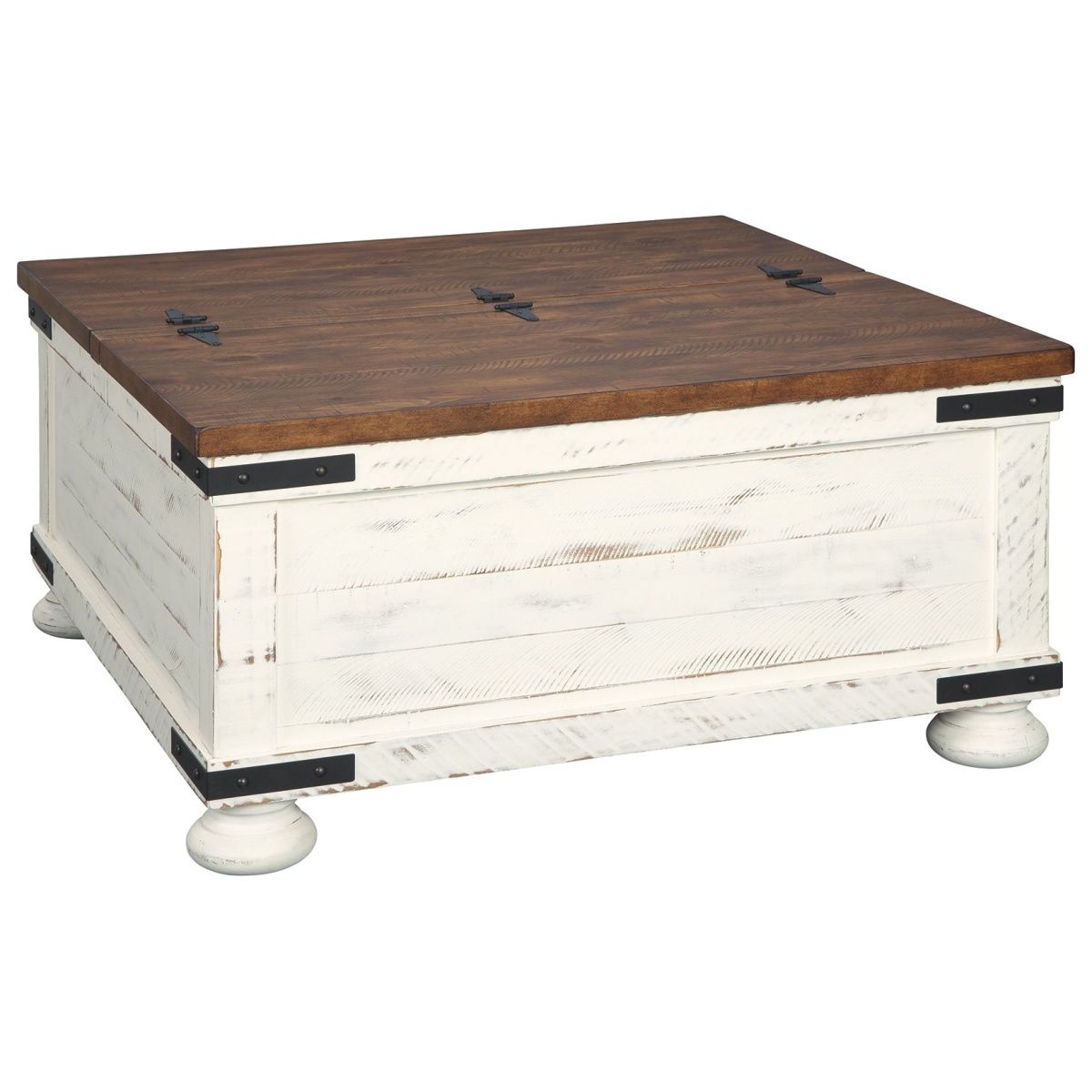 5e3a6828d1933c6e4379ed23c0c7a7e5 Wystfield - Cocktail Table with Storage - White / Brown - Image 1