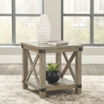 Aldwin - Rectangular End Table - Crossbuck Styling - Gray - Image 2