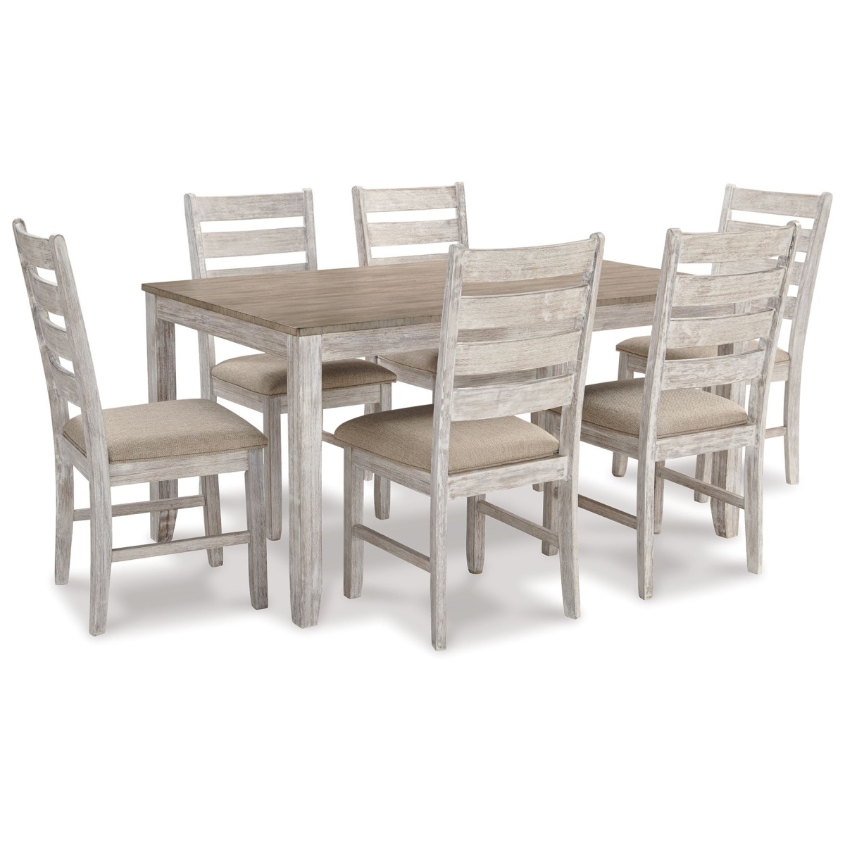47b3d4a515bd110a4bac2d3a1c3d9fde Skempton - Dining Room Table Set (Set of 7) - White - Image 1