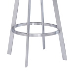 Saturn - 30" Bar Height Swivel Bar Stool - Brushed Silver / Black - Image 7