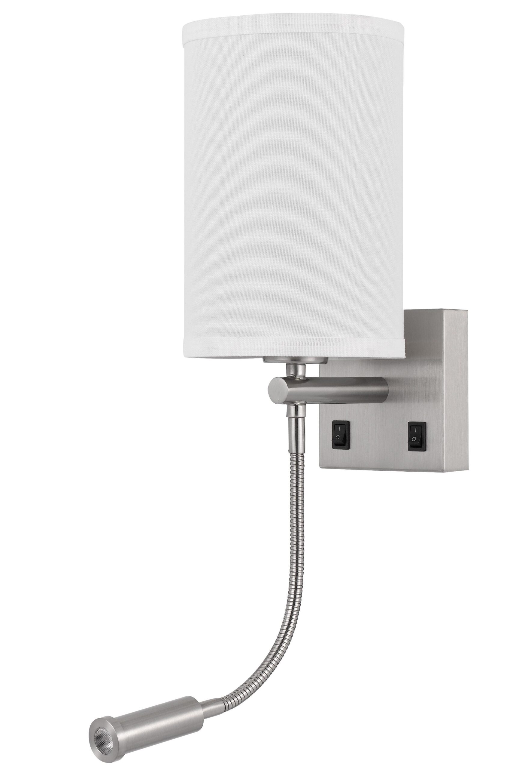 Lakewood - Wall Lamp - Brushed Steel & White