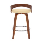 Sonia - 26" Counter Height Swivel Bar Stool - Cream / Walnut - Image 5