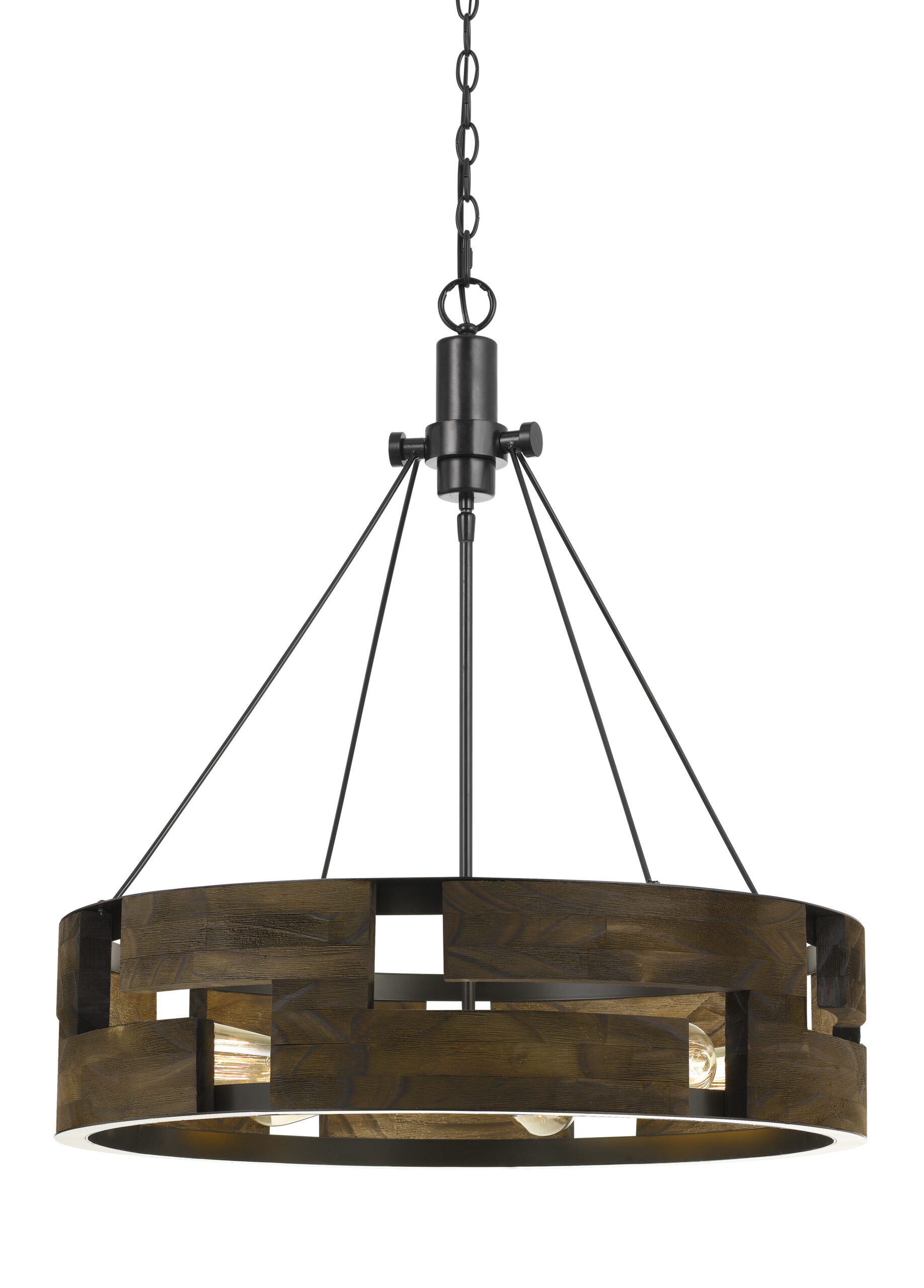 Bradford - 30" Height Metal Chandelier - Smoky Wood