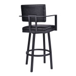 Balboa - 26" Counter Height Swivel Bar Stool With Arms - Vintage Black - Image 3