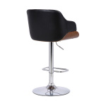 Toby - Adjustable Height Swivel Bar Stool - Walnut / Black - Image 4