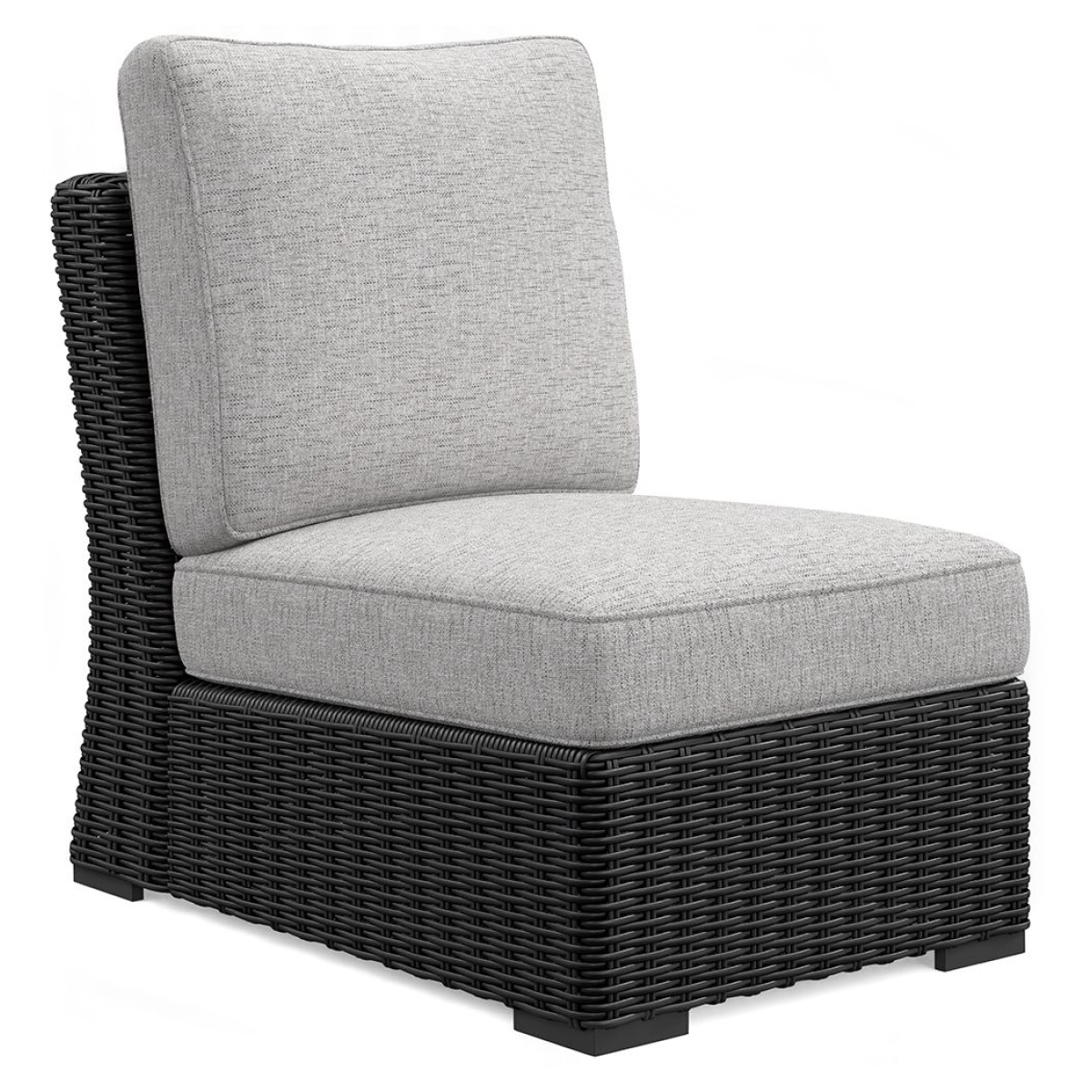 07dbb550a2c5aa850927c6d432744927 Beachcroft - Armless Chair With Cushion - Black / Light Gray - Image 1