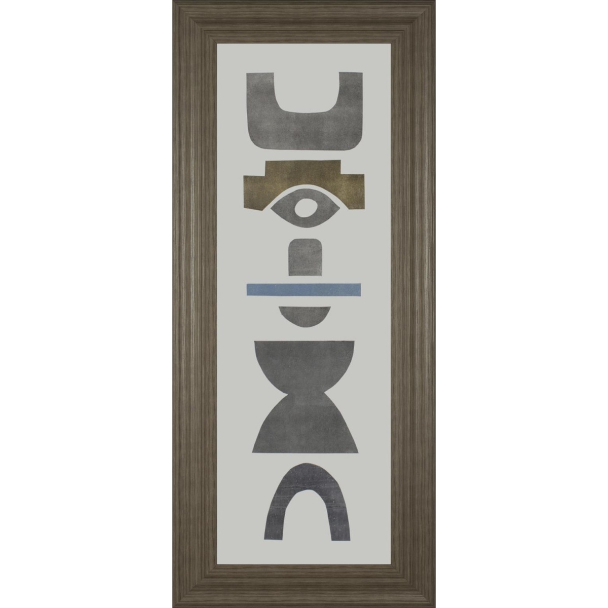 08cf8f40e1f3a2ac6dd1ae7194b46dae 18x42 Neutral Totems V By Rob Delamater - Dark Gray - Image 1