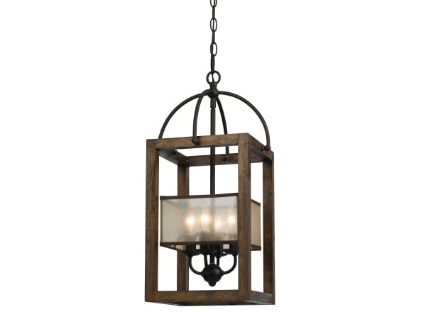 Mission – 23.50″ Height Four Light Mission Chandelier – Dark Bronze Chandeliers