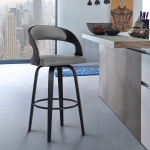 Shelly - 30" Bar Height Swivel Bar Stool - Gray / Black - Image 7