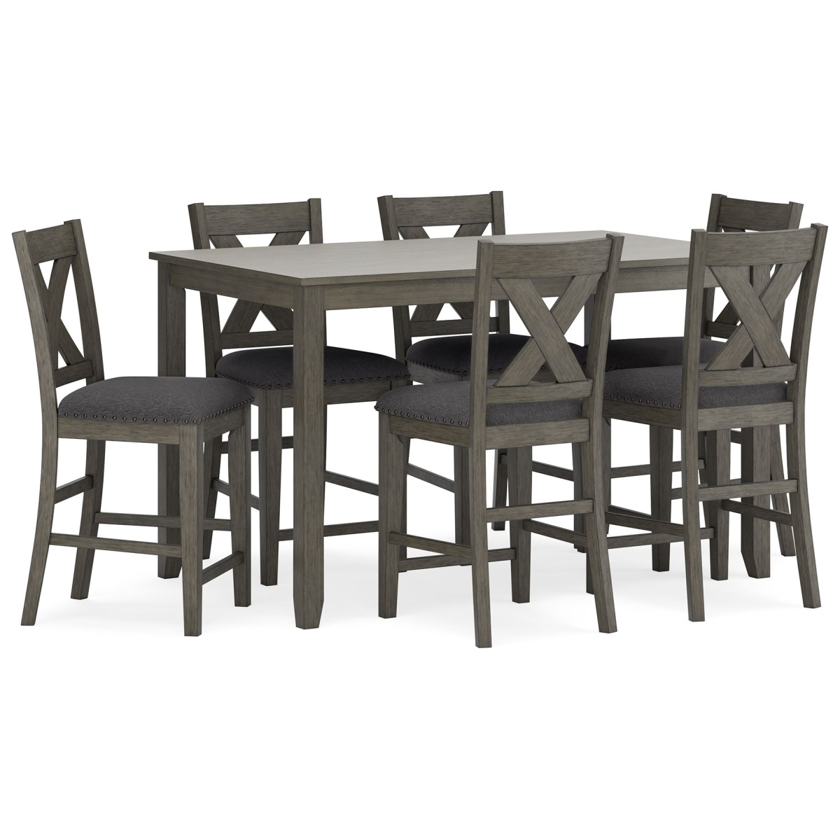 0ad5133b9e2d5aa25ca7c058b3b1bc0c Caitbrook - Rect Drm Counter Table Set (Set of 7) - Gray - Image 1