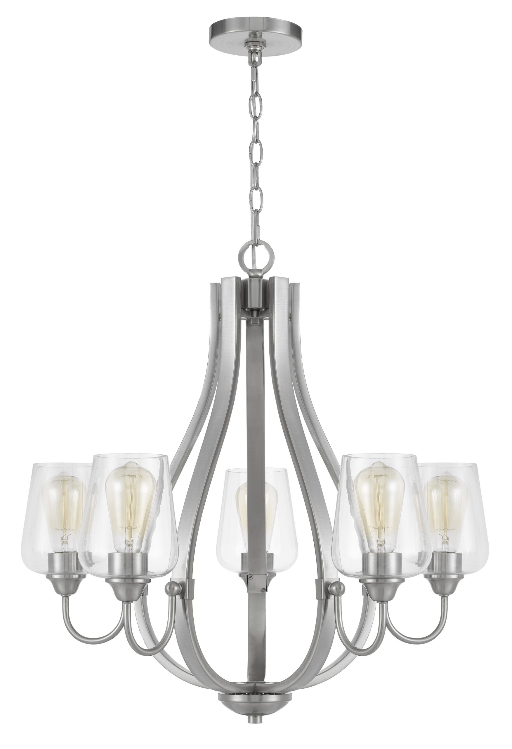 Newport - Chandelier - Brushed Steel