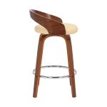Sonia - 26" Counter Height Swivel Bar Stool - Cream / Walnut - Image 3