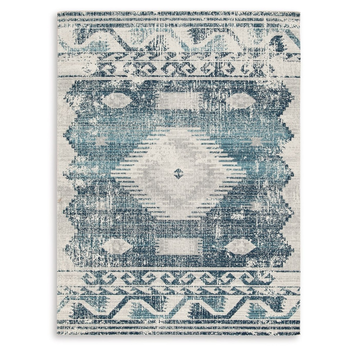 11c2cf59301d283ea15a43009287e94b Daddridge - Indoor/Outdoor 5' x 7' Rug - Blue / Gray / Ivory - Image 1