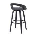 Sonia - 26" Counter Height Swivel Bar Stool - Gray / Black - Image 4