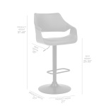 Aspen - Adjustable Swivel Bar Stool With Base - Gray / Black - Image 10