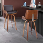 Tyler - 26" Counter Height Swivel Bar Stool - Brown / Walnut - Image 9