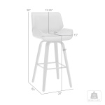 Tyler - 26" Counter Height Swivel Bar Stool - Cream / Walnut - Image 10